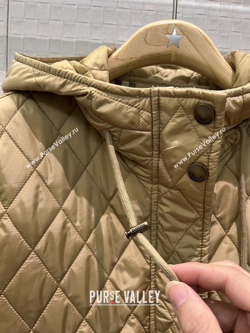 Burberry Cropped Quilted Nylon Hooded Jacket B112708 Brown 2025 (Q-25112808)