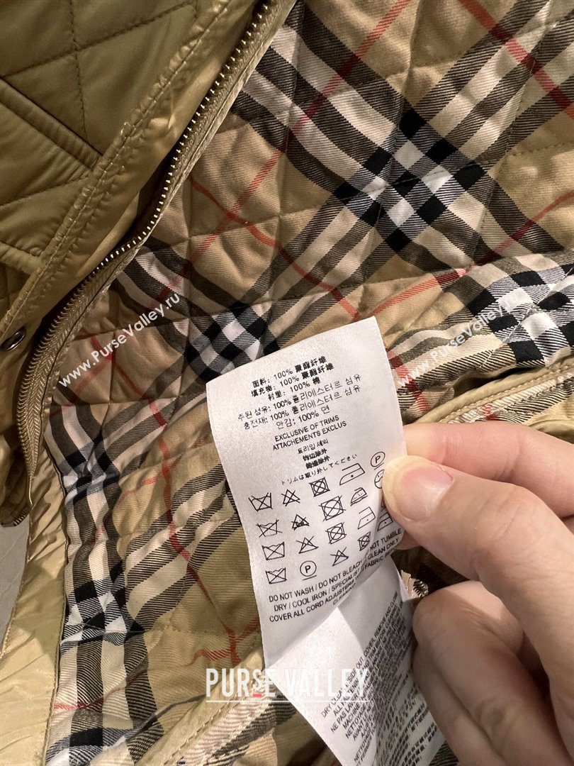 Burberry Cropped Quilted Nylon Hooded Jacket B112708 Brown 2025 (Q-25112808)