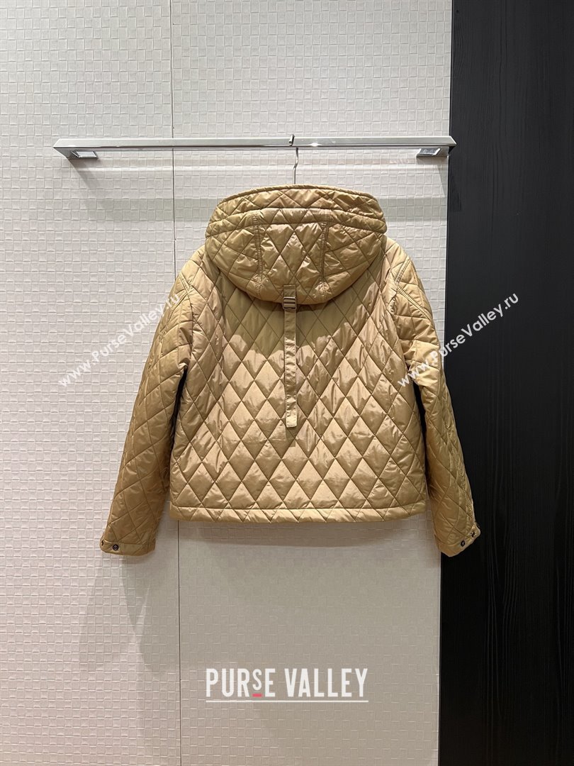 Burberry Cropped Quilted Nylon Hooded Jacket B112708 Brown 2025 (Q-25112808)
