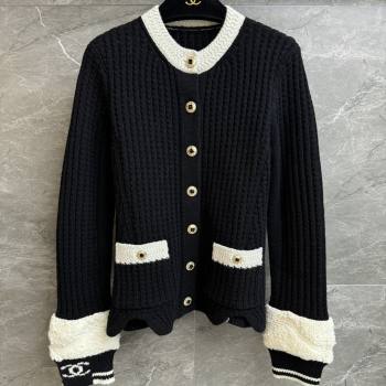 Chanel Wool Cardigan CH112718 Black 2025 (Q-25112818)