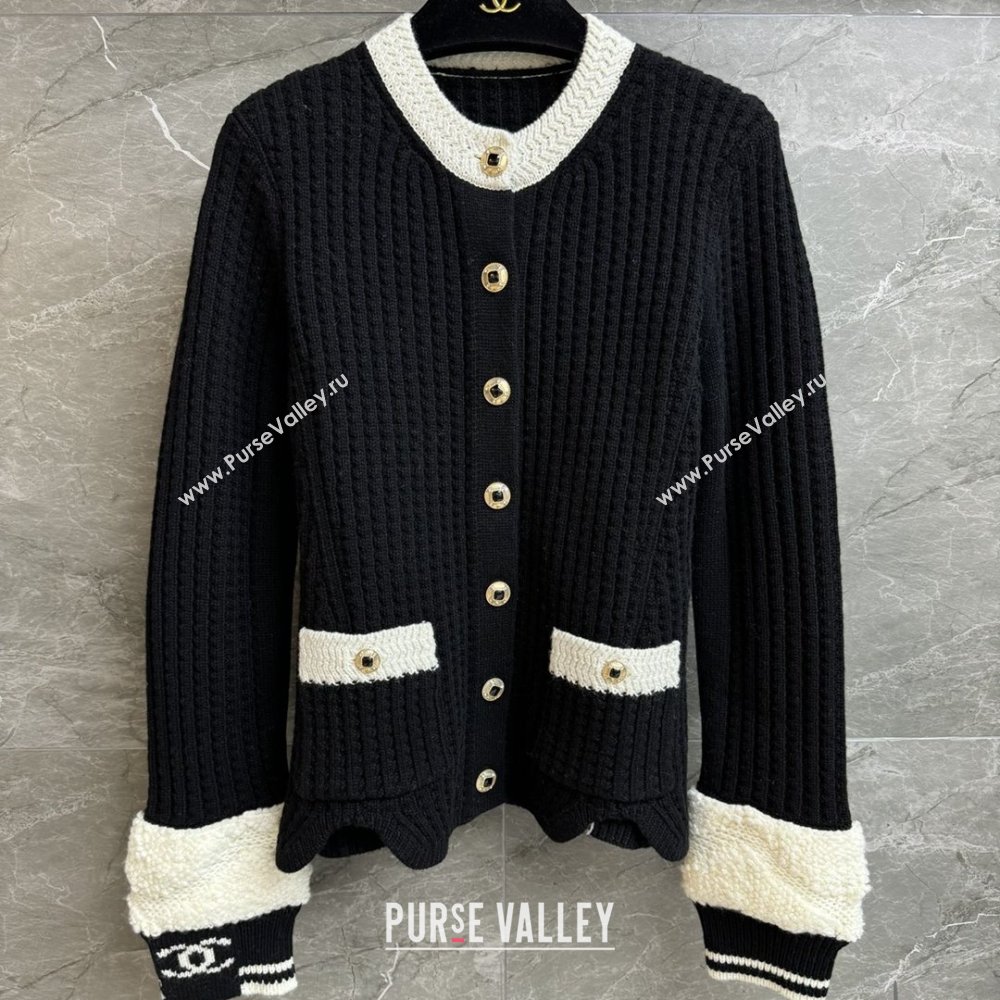 Chanel Wool Cardigan CH112718 Black 2025 (Q-25112818)