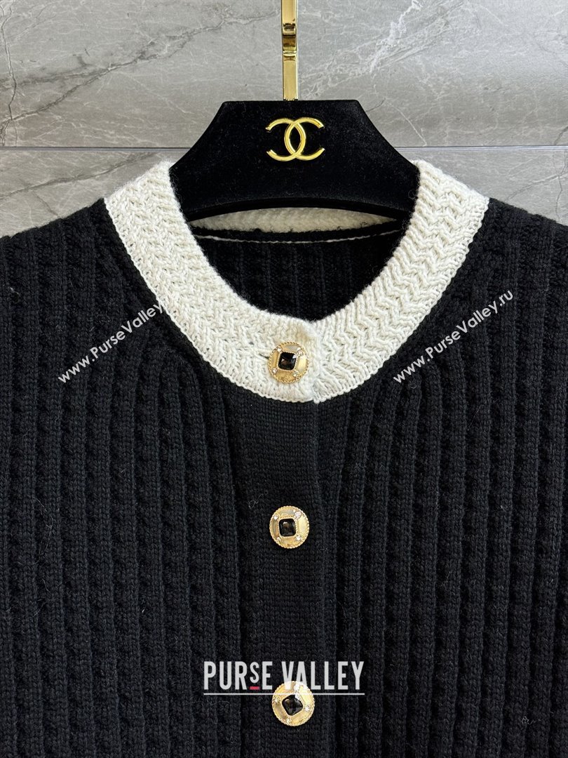 Chanel Wool Cardigan CH112718 Black 2025 (Q-25112818)