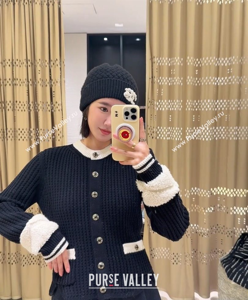 Chanel Wool Cardigan CH112718 Black 2025 (Q-25112818)