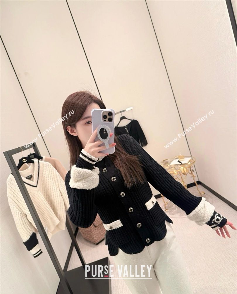 Chanel Wool Cardigan CH112718 Black 2025 (Q-25112818)