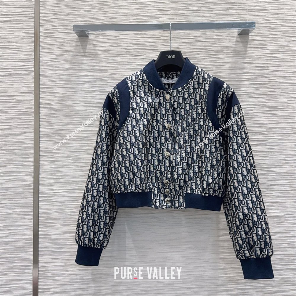 Dior Oblique Jacket D112703 Blue 2025 (Q-25112703)