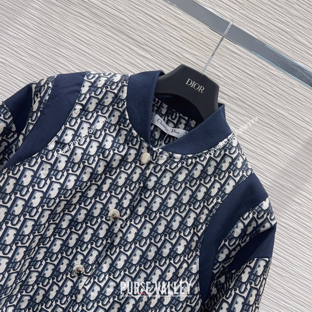 Dior Oblique Jacket D112703 Blue 2025 (Q-25112703)