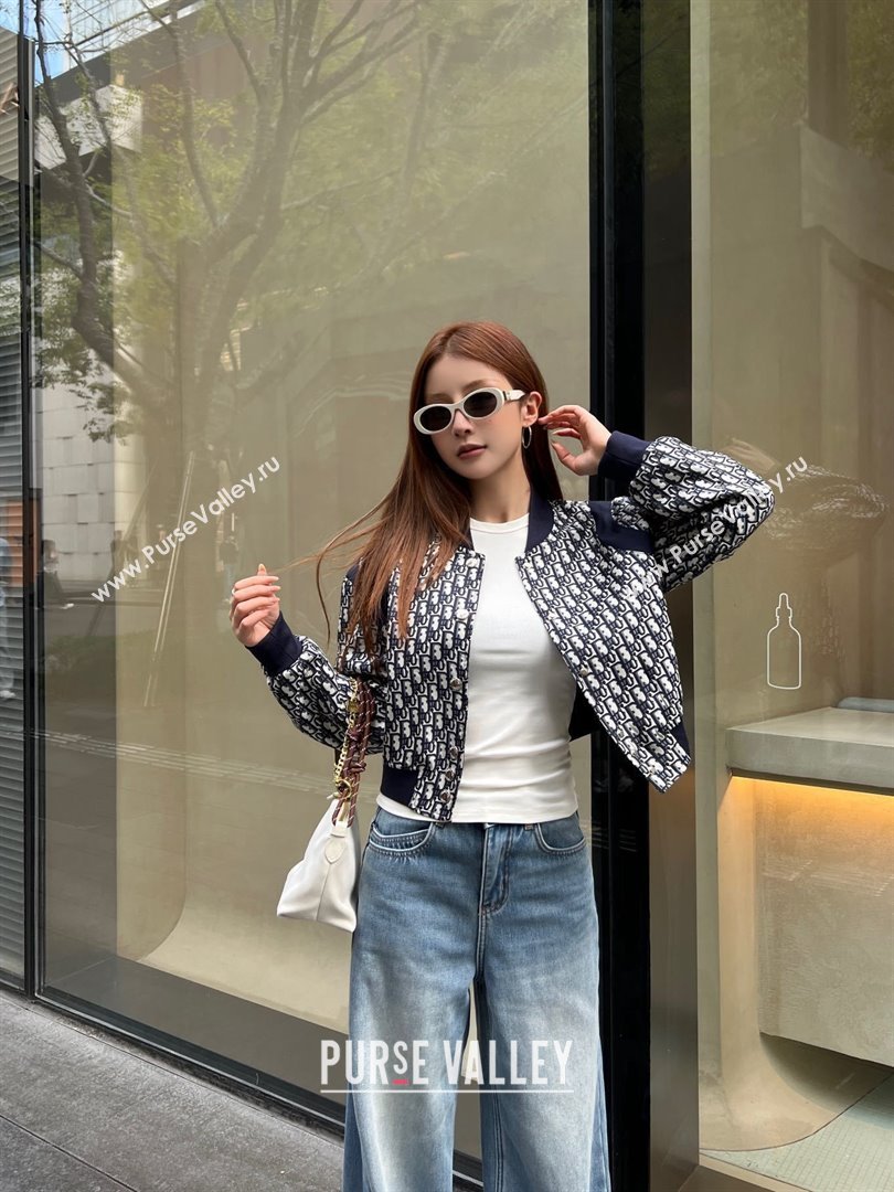 Dior Oblique Jacket D112703 Blue 2025 (Q-25112703)