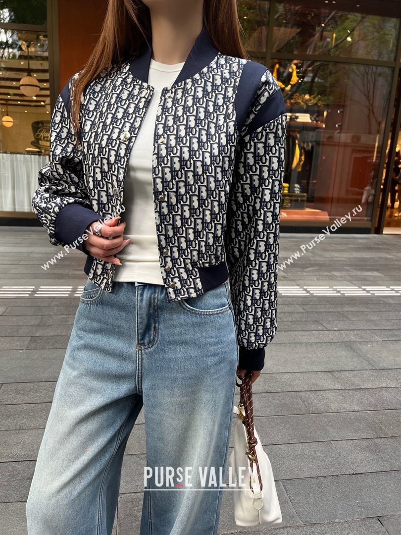 Dior Oblique Jacket D112703 Blue 2025 (Q-25112703)