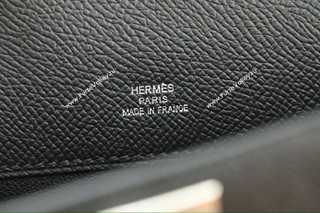 Hermes Kelly Cut Clutch Bag in Original Epsom Leather Black/Silver (Full Handmade) (AYA-25120315)