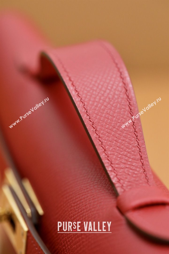 Hermes Kelly Cut Clutch Bag in Original Epsom Leather National Flag Red/Gold (Full Handmade) (AYA-25120316)