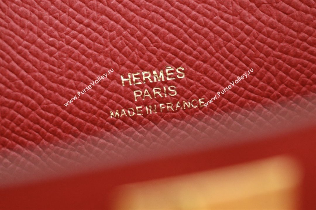 Hermes Kelly Cut Clutch Bag in Original Epsom Leather National Flag Red/Gold (Full Handmade) (AYA-25120316)