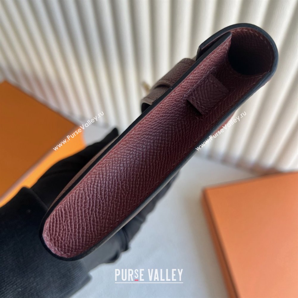 Hermes Kelly Cut Clutch Bag in Original Epsom Leather CK55 Hermes Red/Gold (Full Handmade) (XYA-25120317)