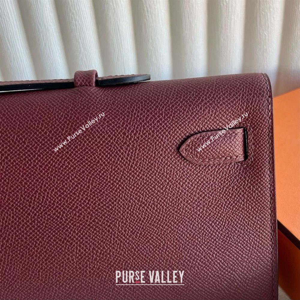 Hermes Kelly Cut Clutch Bag in Original Epsom Leather CK55 Hermes Red/Gold (Full Handmade) (XYA-25120317)