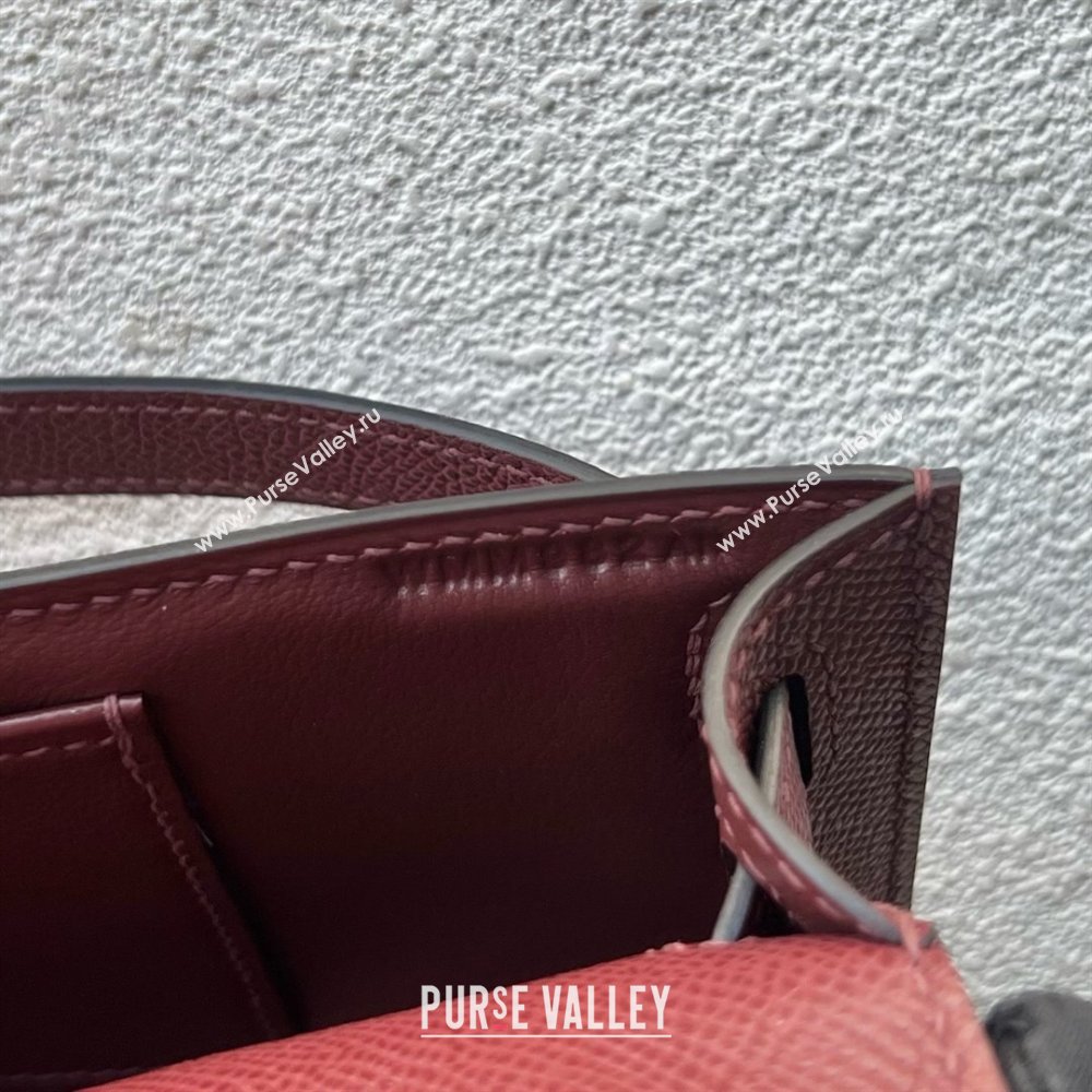 Hermes Kelly Cut Clutch Bag in Original Epsom Leather CK55 Hermes Red/Gold (Full Handmade) (XYA-25120317)