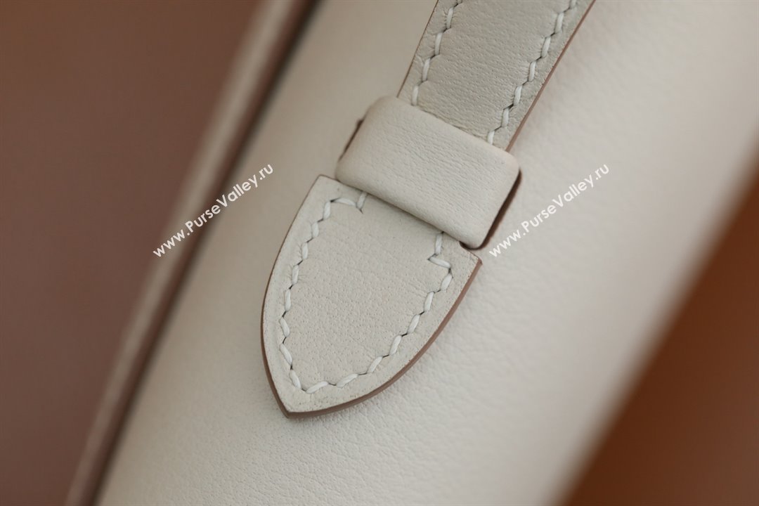 Hermes Kelly Cut Clutch Bag in Original Swift Leather Milk Shake White/Gold (Full Handmade) (XYA-25120307)