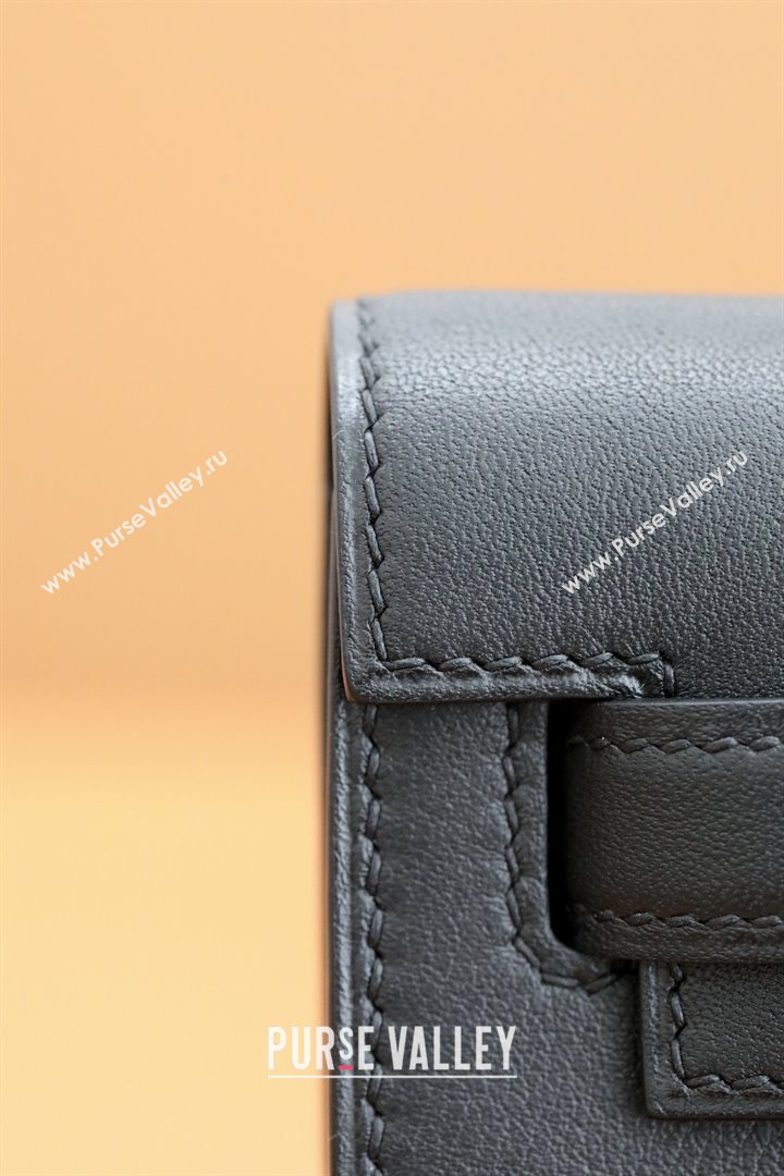 Hermes Kelly Cut Clutch Bag in Original Swift Leather Black/Gold (Full Handmade) (AYA-25120308)