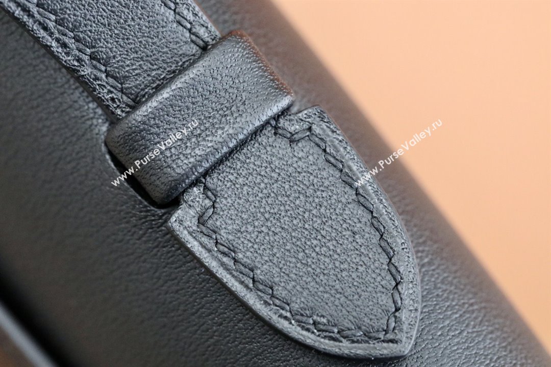 Hermes Kelly Cut Clutch Bag in Original Swift Leather Black/Gold (Full Handmade) (AYA-25120308)