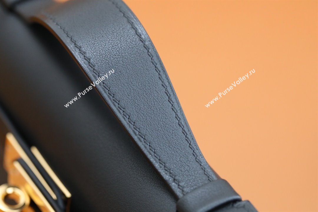 Hermes Kelly Cut Clutch Bag in Original Swift Leather Black/Gold (Full Handmade) (AYA-25120308)