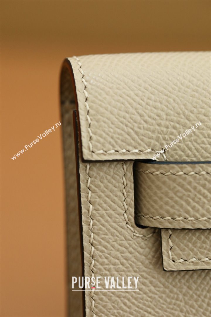 Hermes Kelly Cut Clutch Bag in Original Epsom Leather Trench Grey/Gold (Full Handmade) (AYA-25120310)