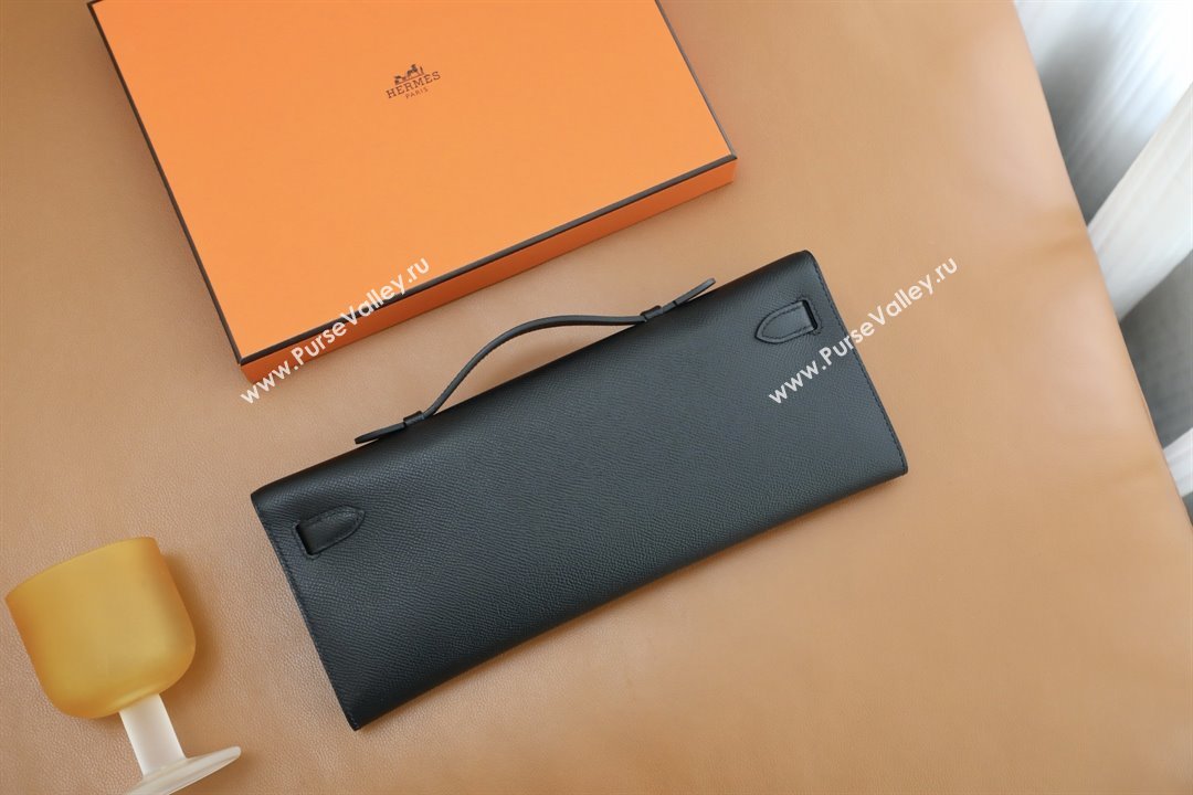 Hermes Kelly Cut Clutch Bag in Original Epsom Leather Black/Gold (Full Handmade) (AYA-25120314)