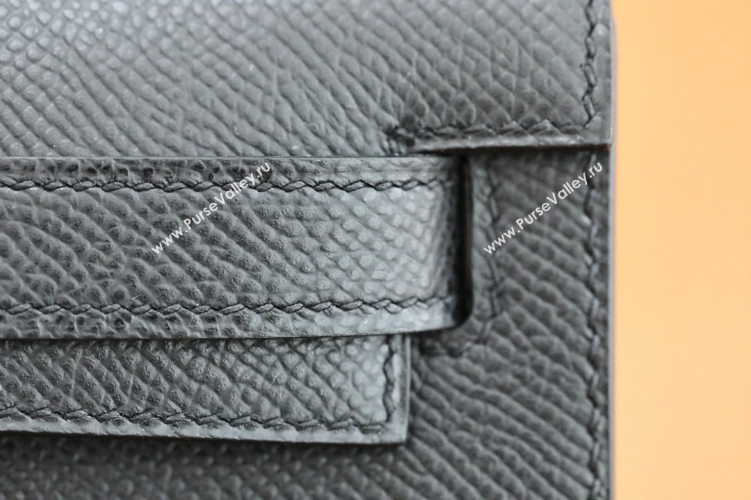 Hermes Kelly Cut Clutch Bag in Original Epsom Leather Black/Gold (Full Handmade) (AYA-25120314)