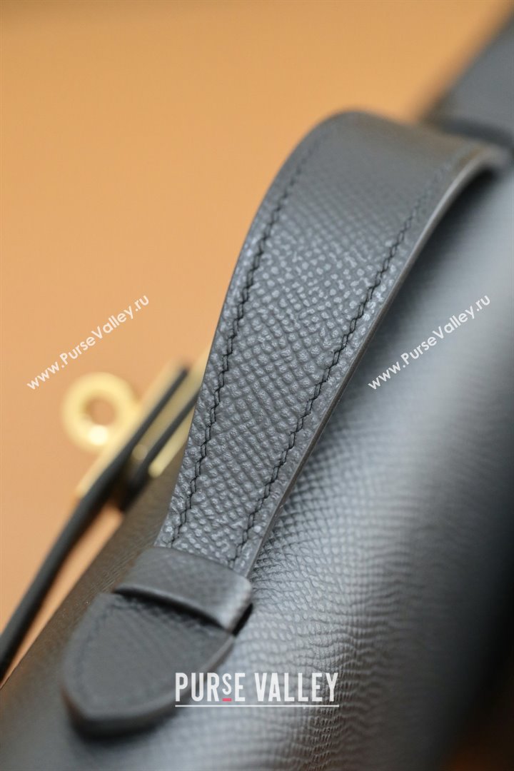 Hermes Kelly Cut Clutch Bag in Original Epsom Leather Black/Gold (Full Handmade) (AYA-25120314)