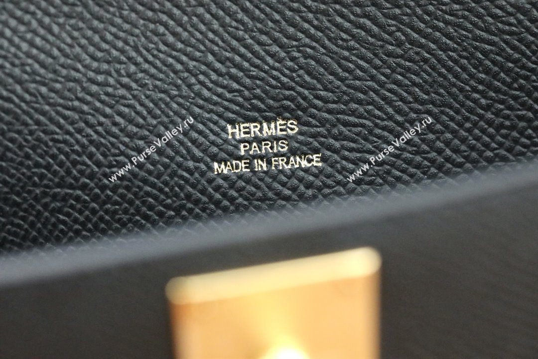 Hermes Kelly Cut Clutch Bag in Original Epsom Leather Black/Gold (Full Handmade) (AYA-25120314)