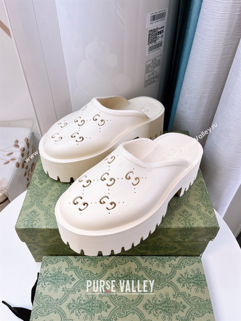 Gucci TPU Mules G120116 White 2025 (GDX-25120116)