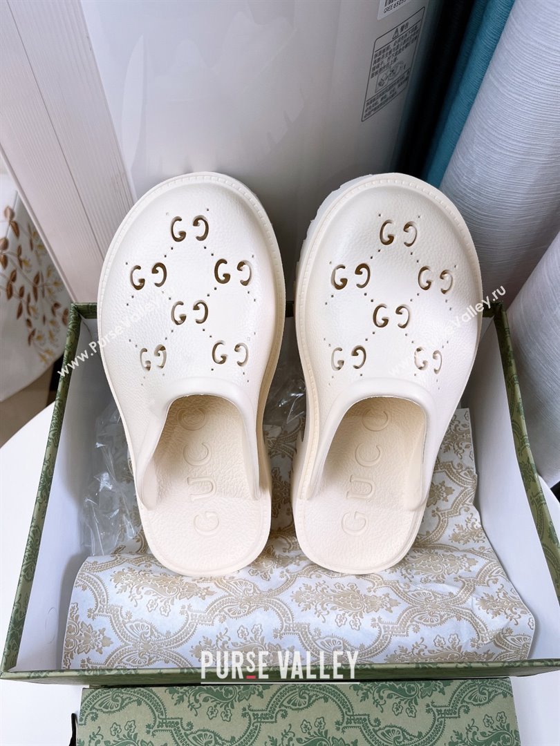 Gucci TPU Mules G120116 White 2025 (GDX-25120116)