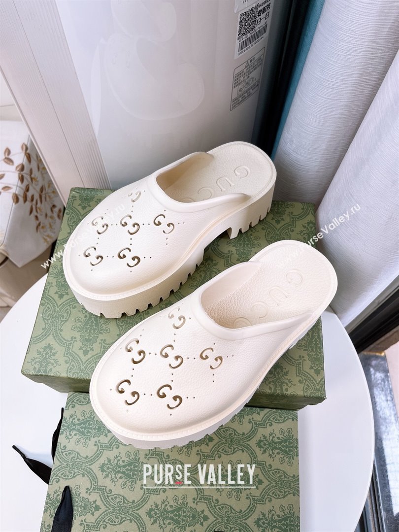 Gucci TPU Mules G120116 White 2025 (GDX-25120116)