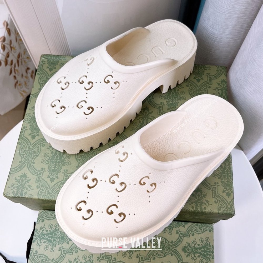 Gucci TPU Mules G120116 White 2025 (GDX-25120116)