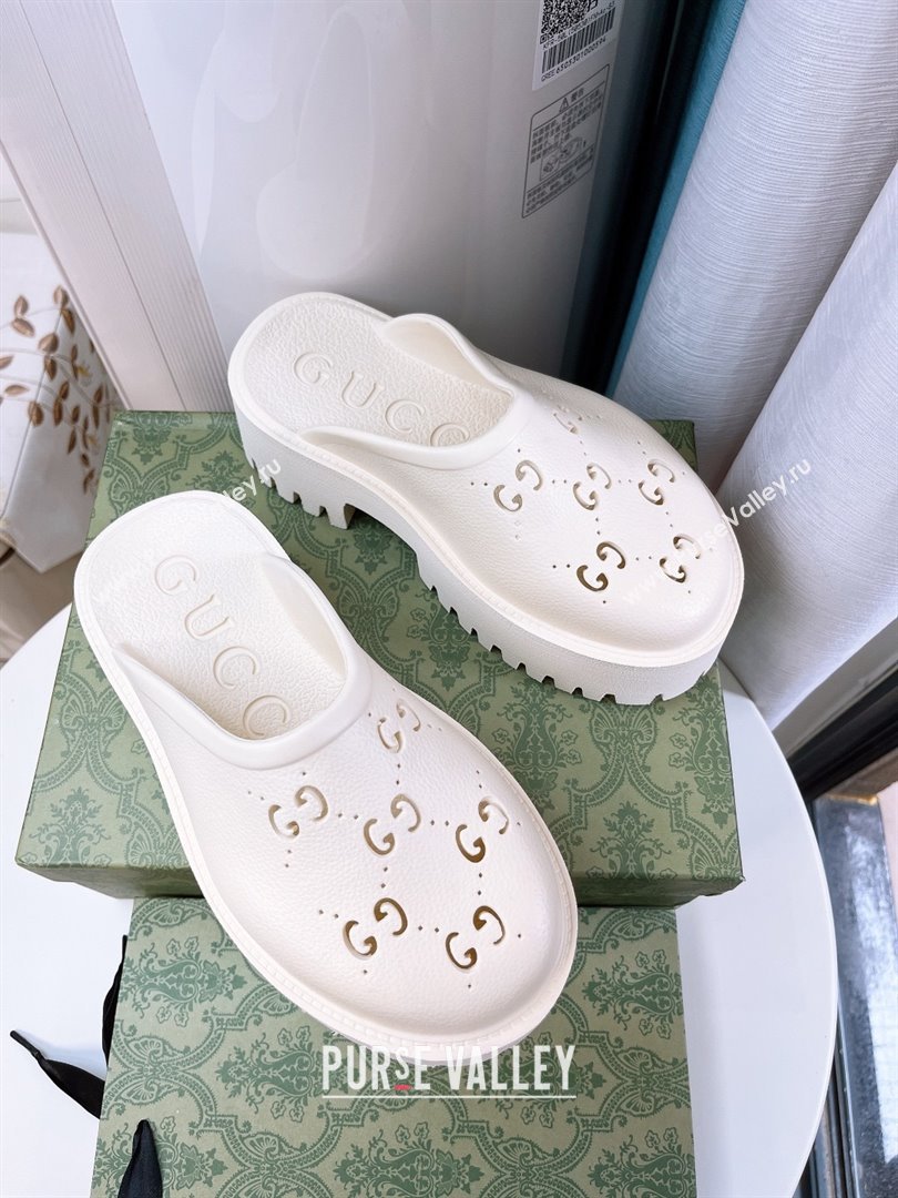 Gucci TPU Mules G120116 White 2025 (GDX-25120116)