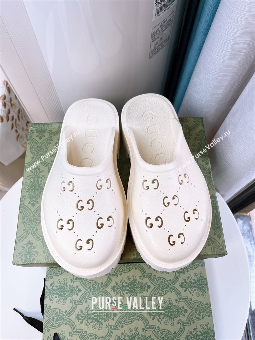 Gucci TPU Mules G120116 White 2025 (GDX-25120116)