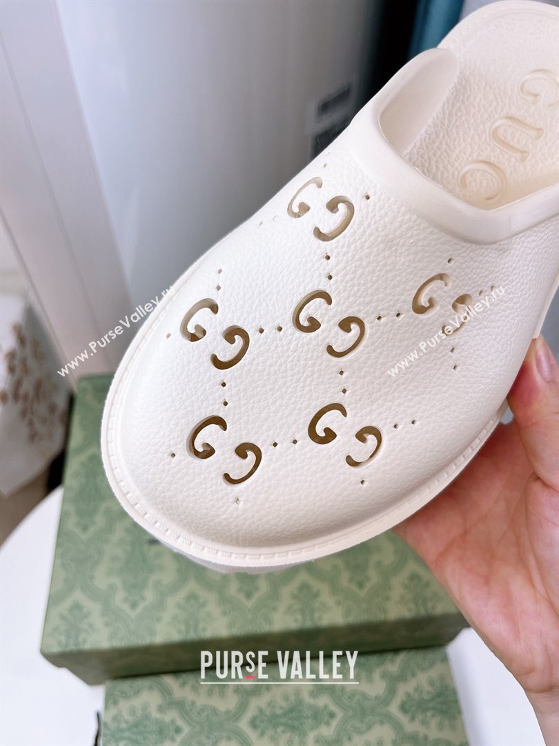 Gucci TPU Mules G120116 White 2025 (GDX-25120116)