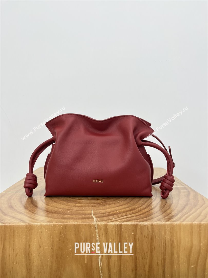 Loewe Flamenco Mini Clutch in Nappa Calfskin Deep Red 2025 (KK-25120607)
