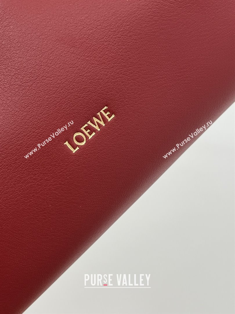 Loewe Flamenco Mini Clutch in Nappa Calfskin Deep Red 2025 (KK-25120607)