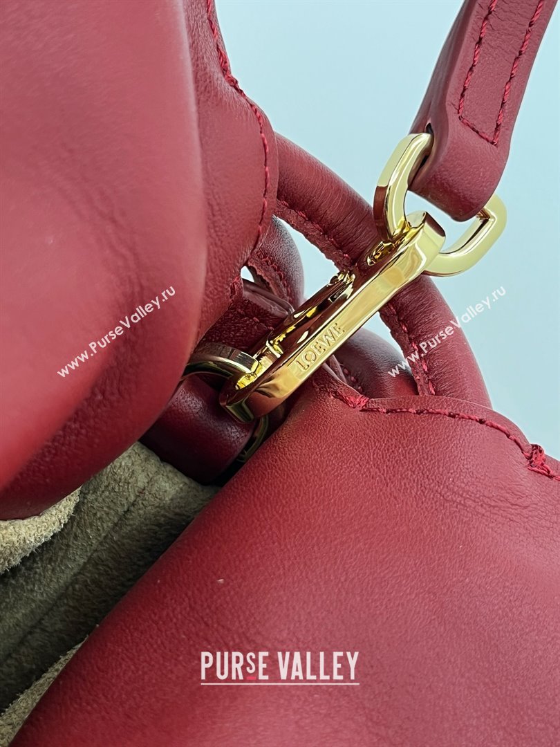 Loewe Flamenco Mini Clutch in Nappa Calfskin Deep Red 2025 (KK-25120607)