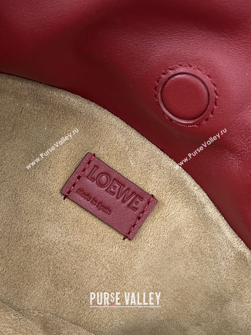 Loewe Flamenco Mini Clutch in Nappa Calfskin Deep Red 2025 (KK-25120607)