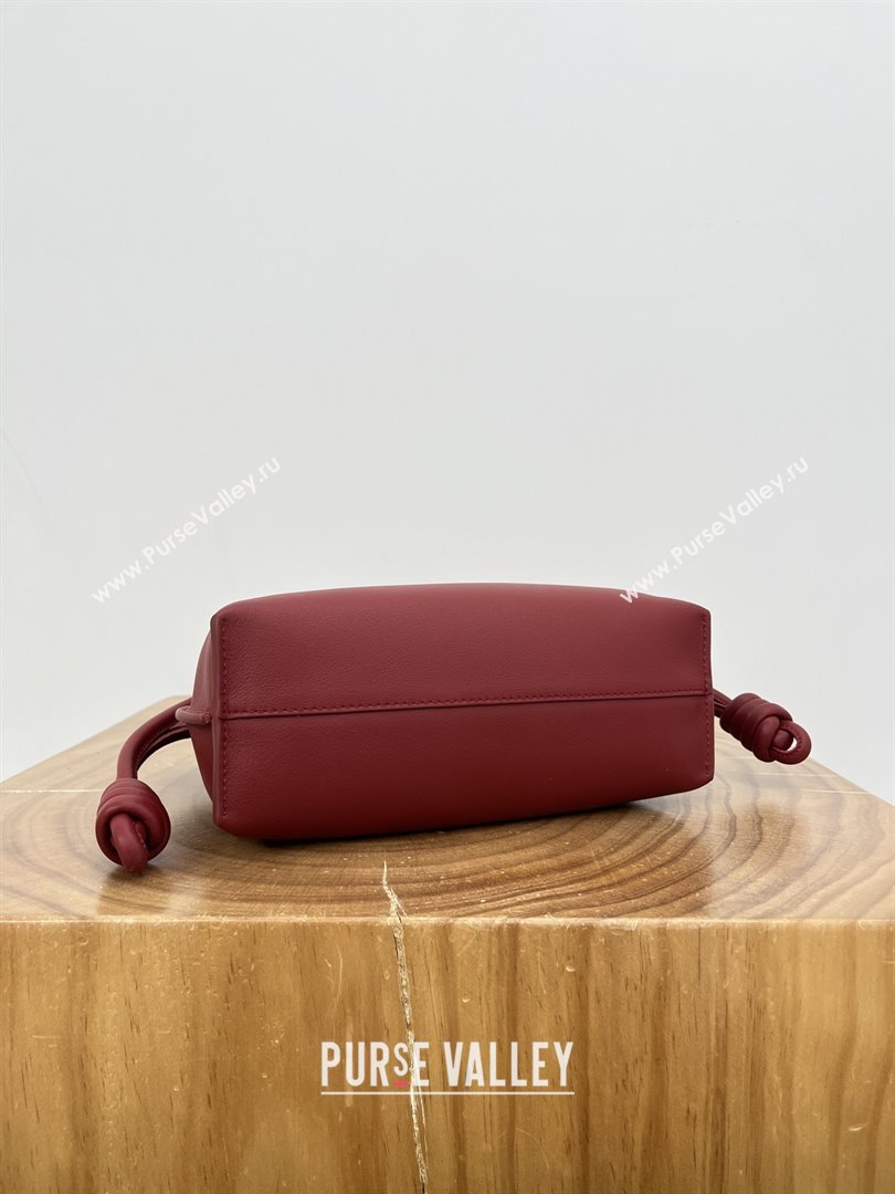 Loewe Flamenco Mini Clutch in Nappa Calfskin Deep Red 2025 (KK-25120607)