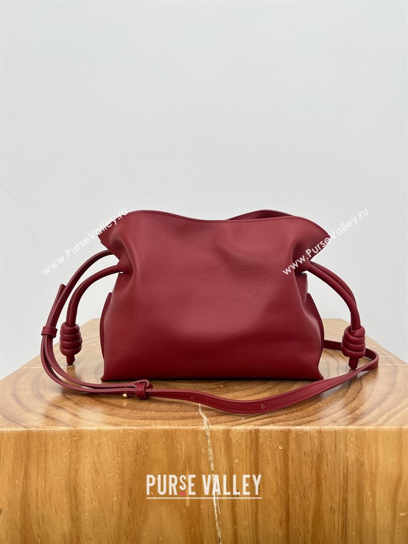 Loewe Flamenco Mini Clutch in Nappa Calfskin Deep Red 2025 (KK-25120607)