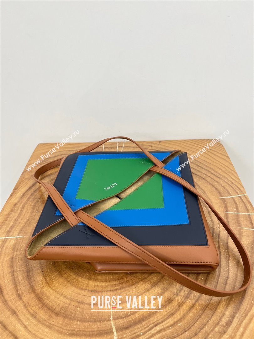 Loewe Medium Puzzle Fold Tote in Nappa Calfskin Brown/Green 2025 (KK-25120601)