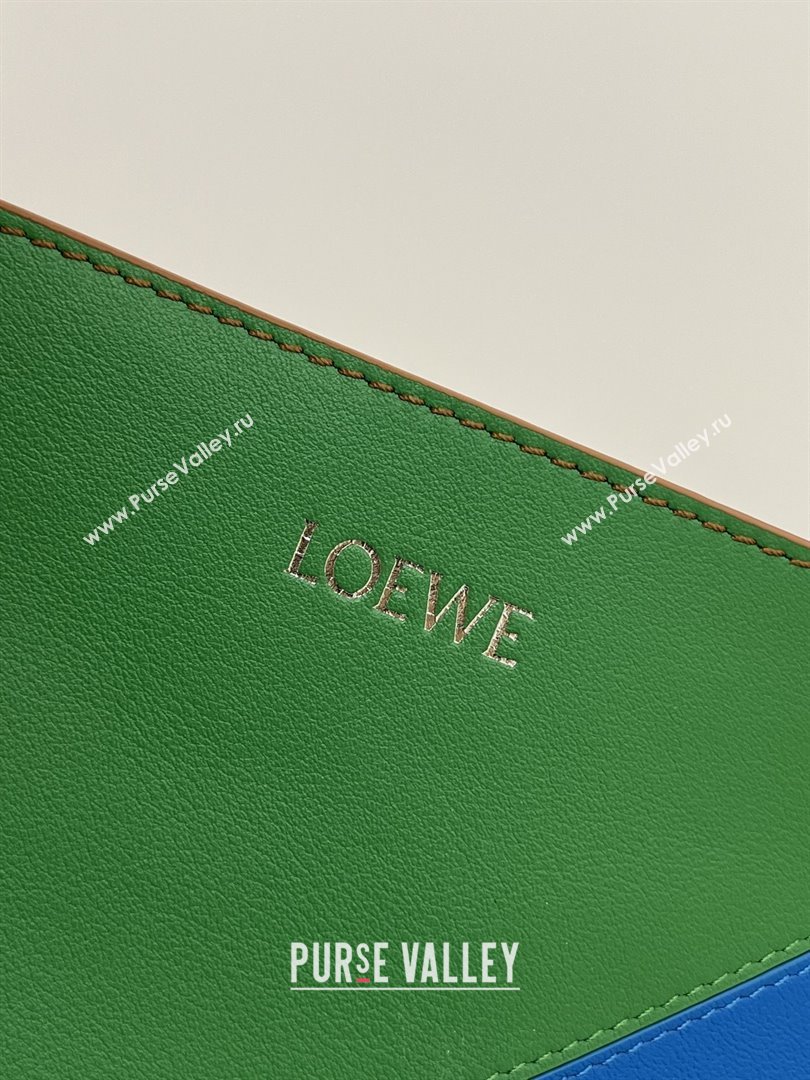 Loewe Medium Puzzle Fold Tote in Nappa Calfskin Brown/Green 2025 (KK-25120601)