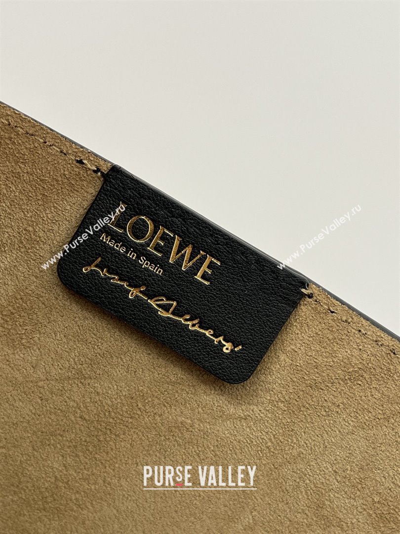 Loewe Medium Puzzle Fold Tote in Nappa Calfskin Black/Burgundy 2025 (KK-25120602)