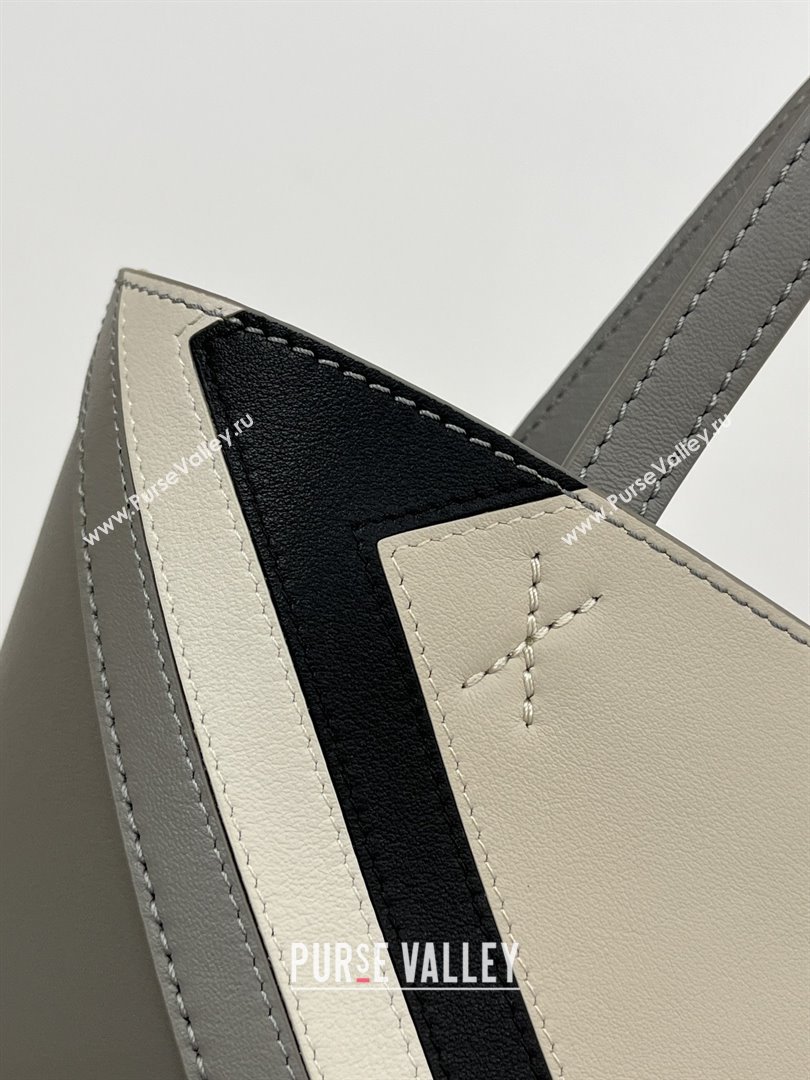 Loewe Medium Puzzle Fold Tote in Nappa Calfskin Grey/White 2025 (KK-25120603)