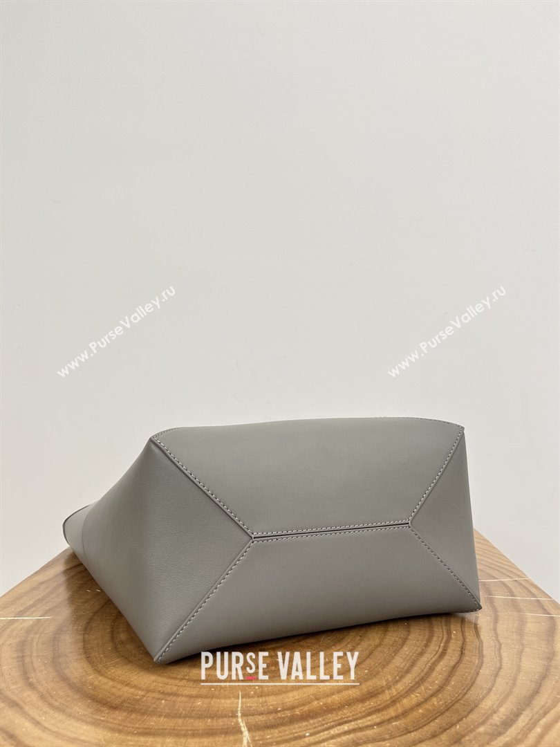 Loewe Medium Puzzle Fold Tote in Nappa Calfskin Grey/White 2025 (KK-25120603)