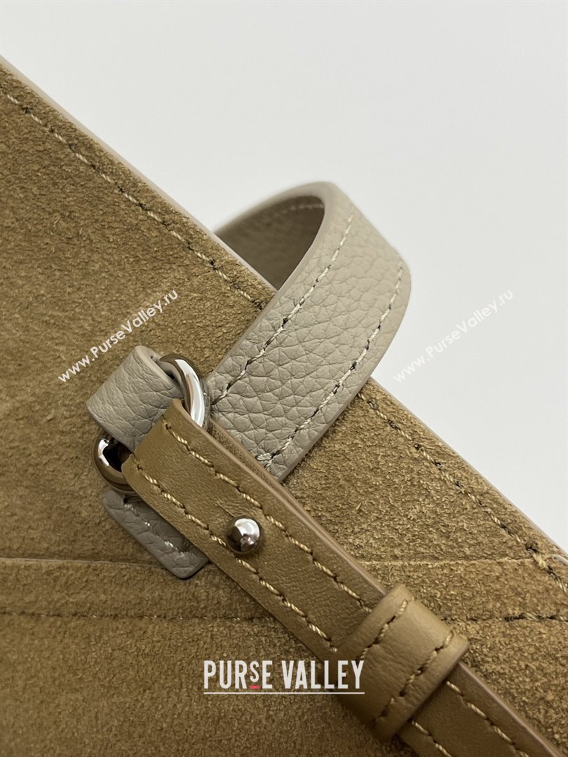 Loewe Medium Horizontal Puzzle Fold Tote in Soft Grained Calfskin Light Grey 2025 (KK-25120604)