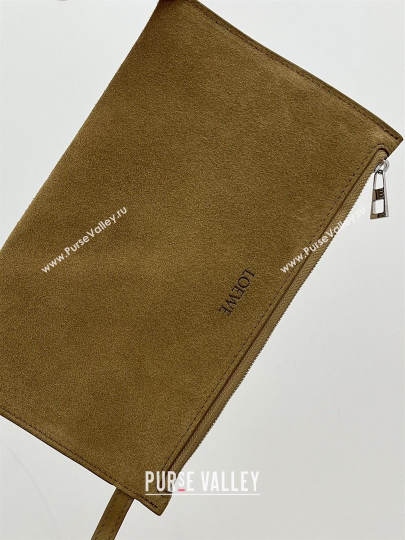 Loewe Medium Horizontal Puzzle Fold Tote in Soft Grained Calfskin Light Grey 2025 (KK-25120604)