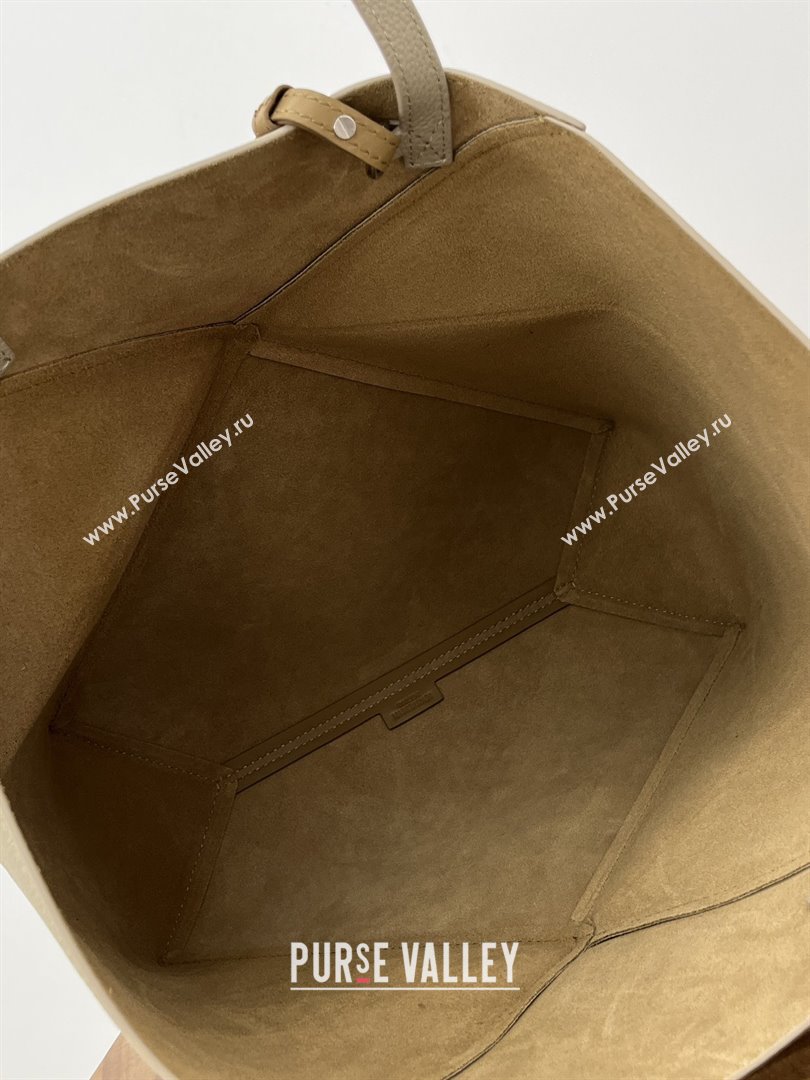 Loewe Medium Horizontal Puzzle Fold Tote in Soft Grained Calfskin Light Grey 2025 (KK-25120604)