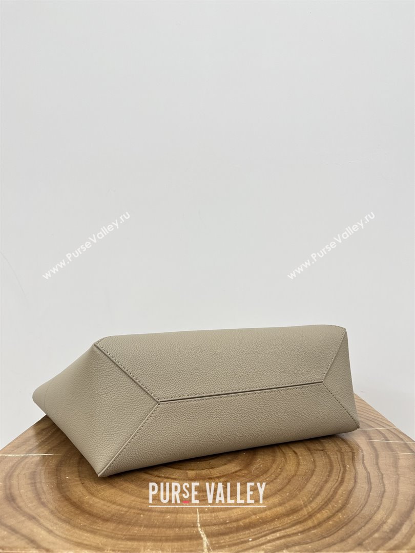Loewe Medium Horizontal Puzzle Fold Tote in Soft Grained Calfskin Light Grey 2025 (KK-25120604)