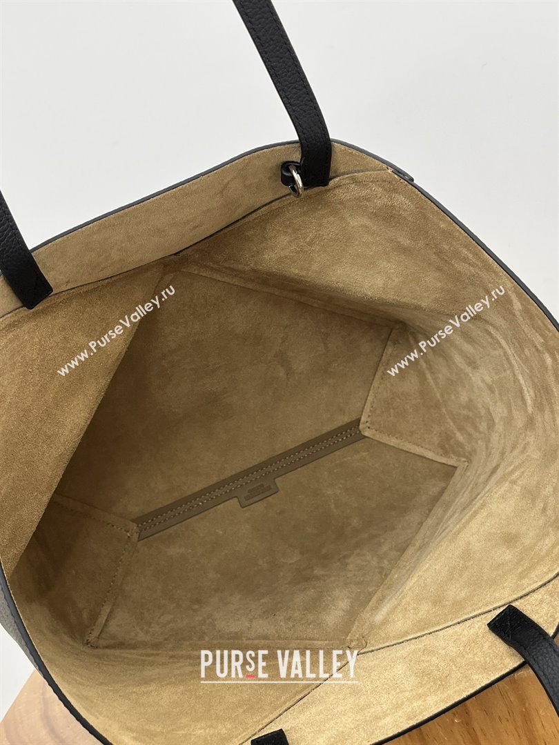 Loewe Medium Horizontal Puzzle Fold Tote in Soft Grained Calfskin Black 2025 (KK-25120605)